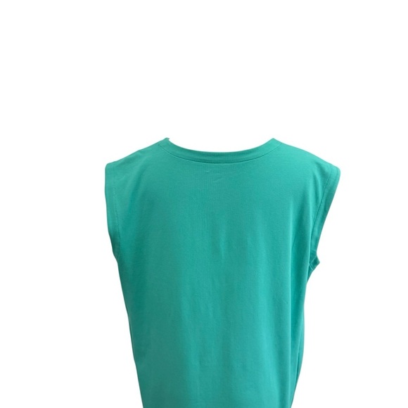 Eileen Fisher Pima Cotton Stretch Jersey Round Neck Dress Seastar Green MEDIUM - Picture 6 of 15